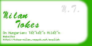 milan tokes business card